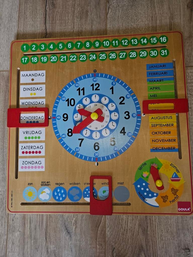 Klok leren ( indicatief speelgoed), Kinderen en Baby's, Speelgoed | Houten speelgoed, Ophalen of Verzenden, Gebruikt
