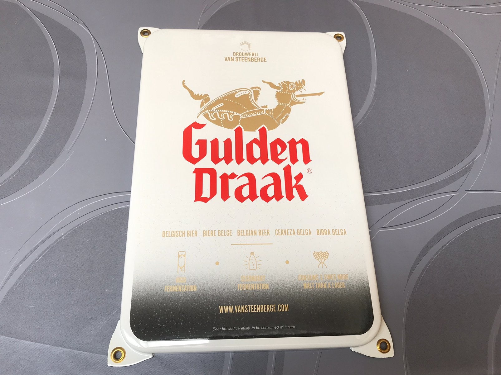Gulden Draak emaille reclamebord, Verzamelen, Ophalen of Verzenden, Zo goed als nieuw, Reclamebord