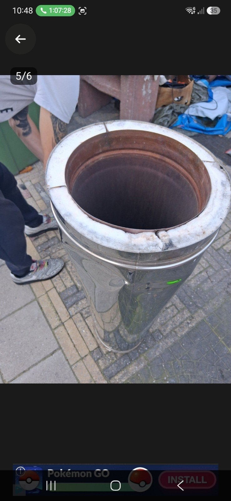 RVS dubbelwandige rookgasafvoer 200mm, Ophalen of Verzenden, Gebruikt, Minder dan 60 cm, Overige typen