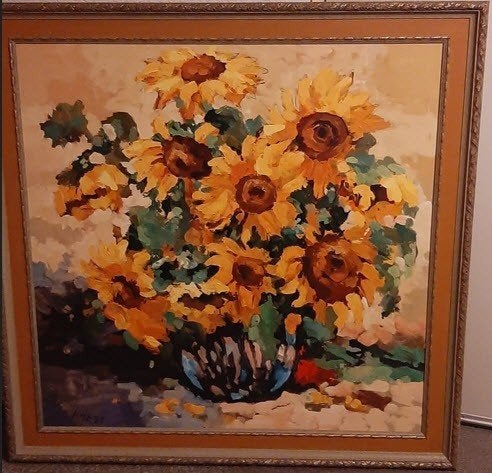 Zonnebloemen door Henri Hess, Ophalen