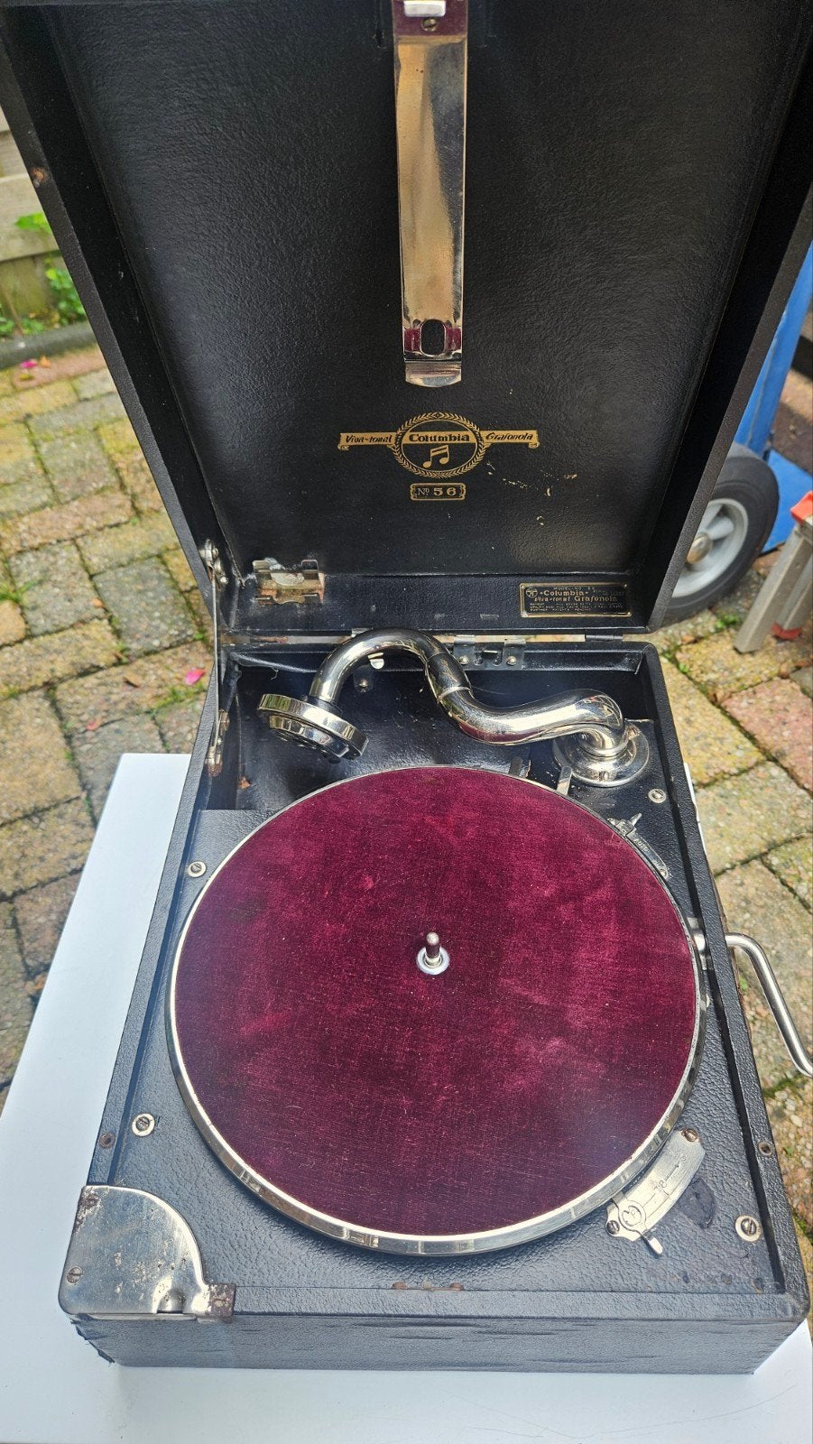Antieke Columbia Viva-tonal Grafonola Platenspeler No. 56, Ophalen of Verzenden, Gebruikt, Platenspeler, Overige merken