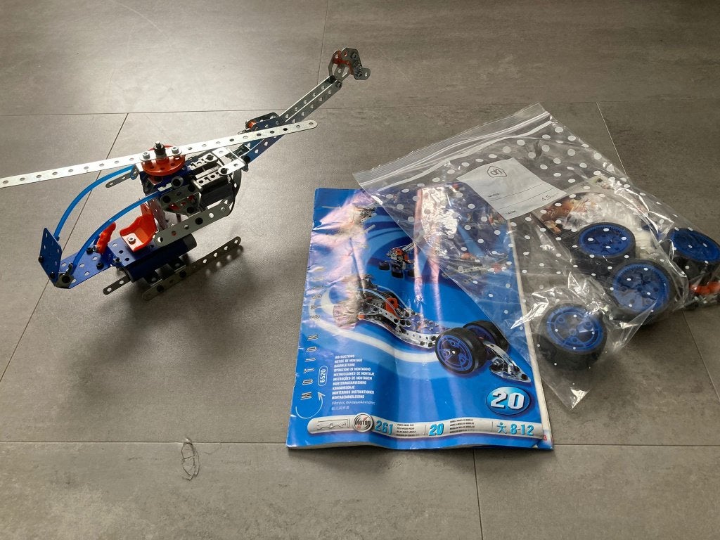 Meccano Motion Systeem 6520, leuke set met o.a. Helicopter, Ophalen of Verzenden, Zo goed als nieuw, Bouwen