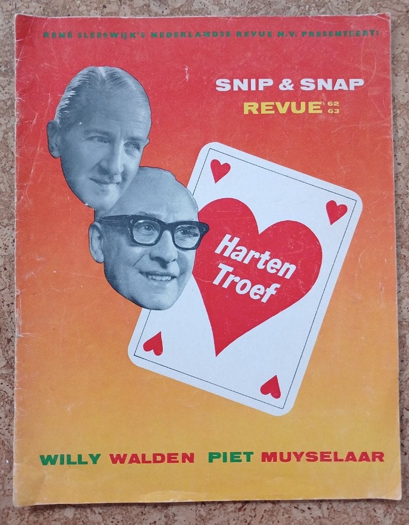 Snip & Snap Revue Harten Troef programmaboekje '62 - '63, Gebruikt, Verzenden, Boek, Tijdschrift of Artikel, X