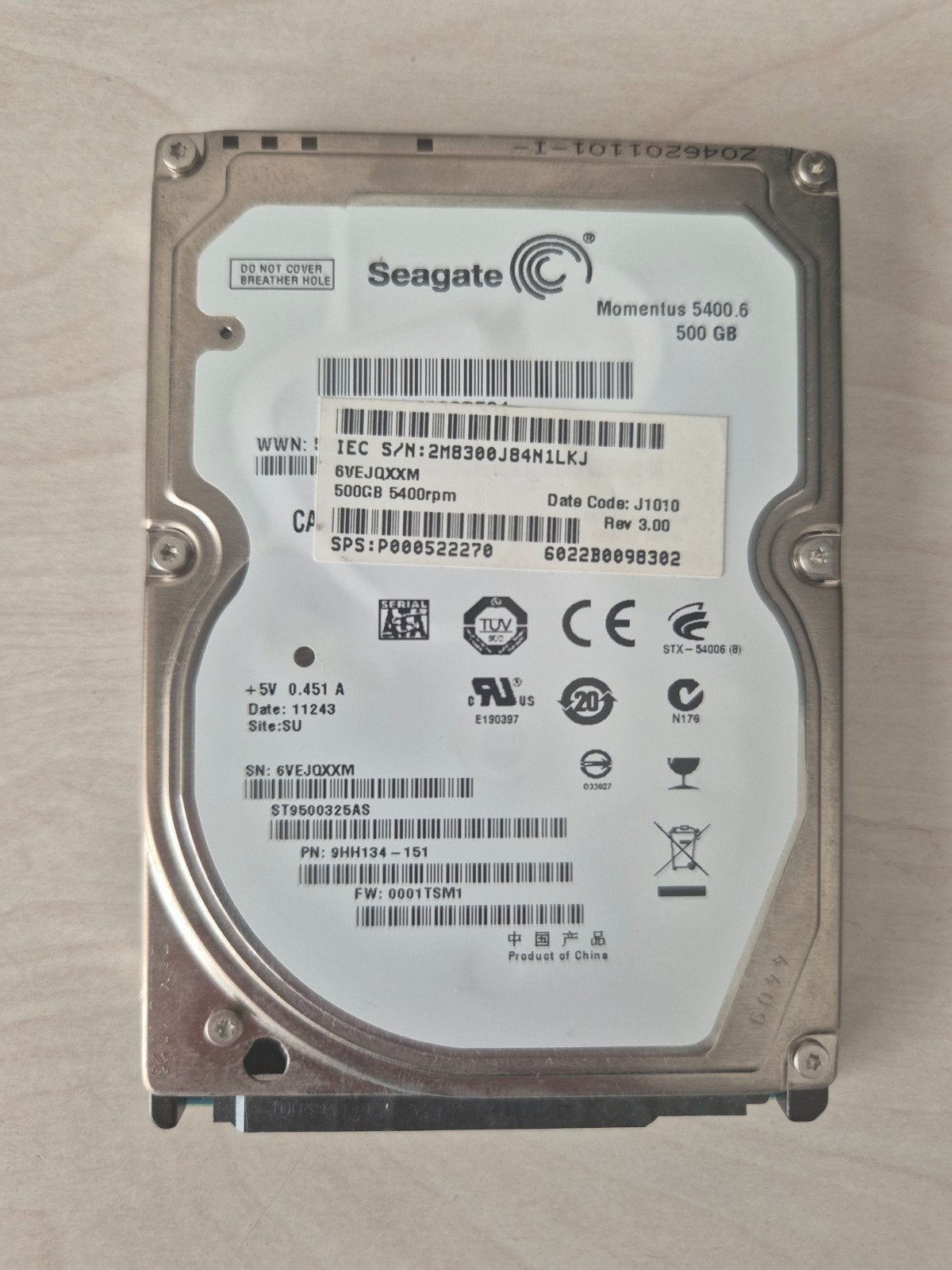Seagate Momentus 5400.6 500GB HDD - Laptop Harde Schijf, Computers en Software, Harde schijven, Intern, Gebruikt, Ophalen of Verzenden