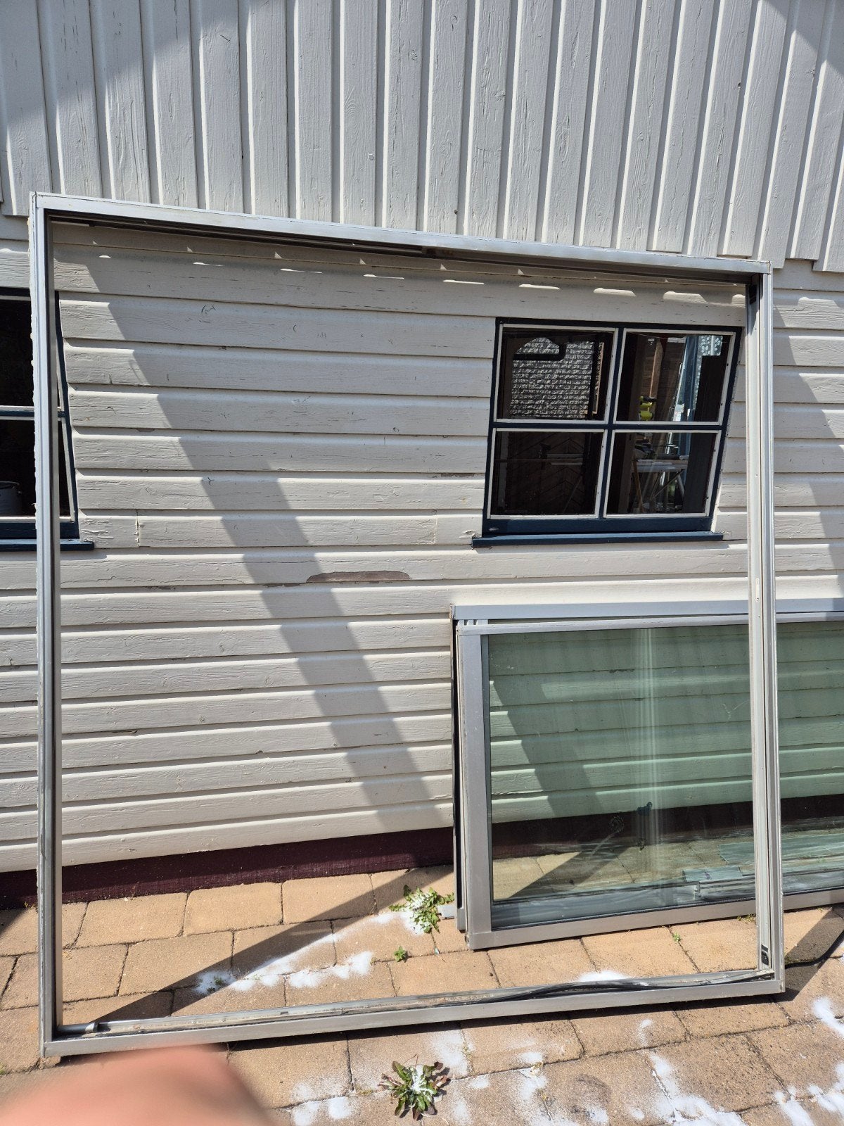 Schuipui aluminium, Doe-het-zelf en Verbouw, Kozijnen en Schuifpuien, Gebruikt, Raamkozijn, Aluminium, Ophalen