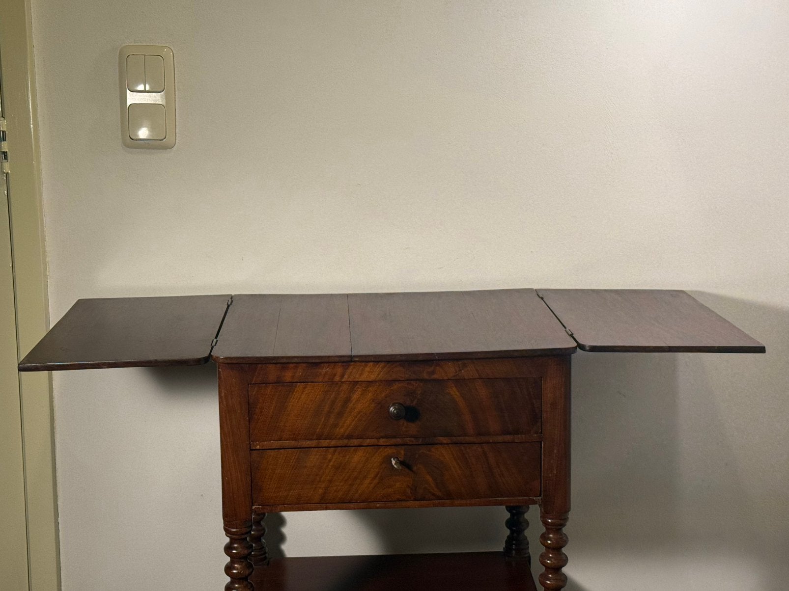Antiek Mahonie houten serveertafel, kastje stomme knecht, Ophalen, Gebruikt