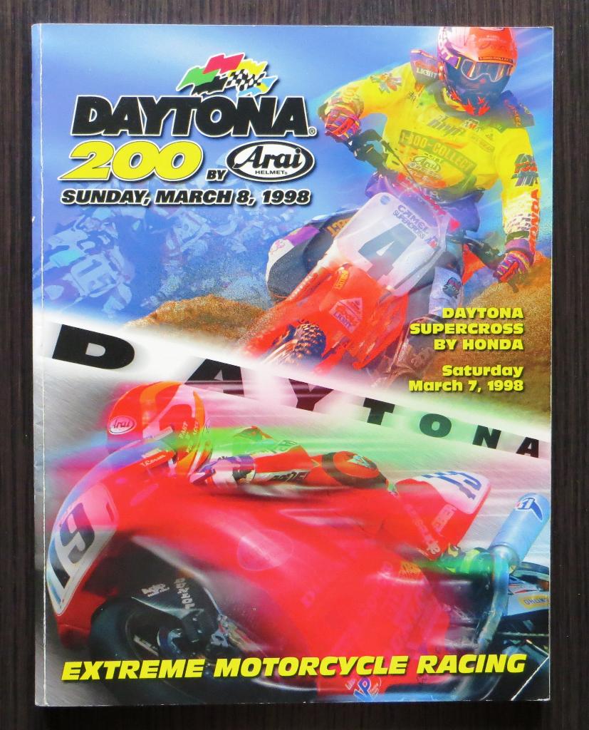 Programmaboek 1998 Daytona 200 + Daytona Supercross, Boeken, Motoren, Gelezen, Algemeen, Verzenden
