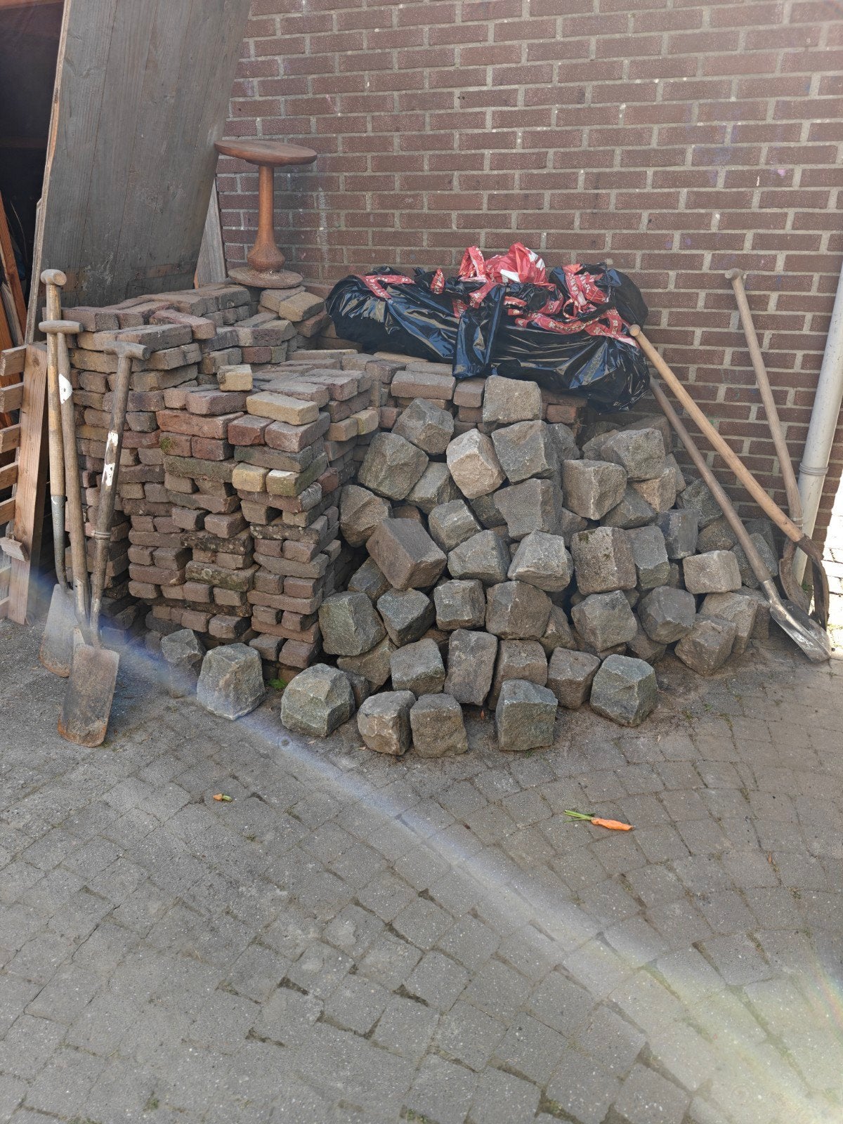 Waaltjes, 5 duimers, sierkeien en natuursteen platen, Ophalen, Gebruikt, Overige typen, Natuursteen