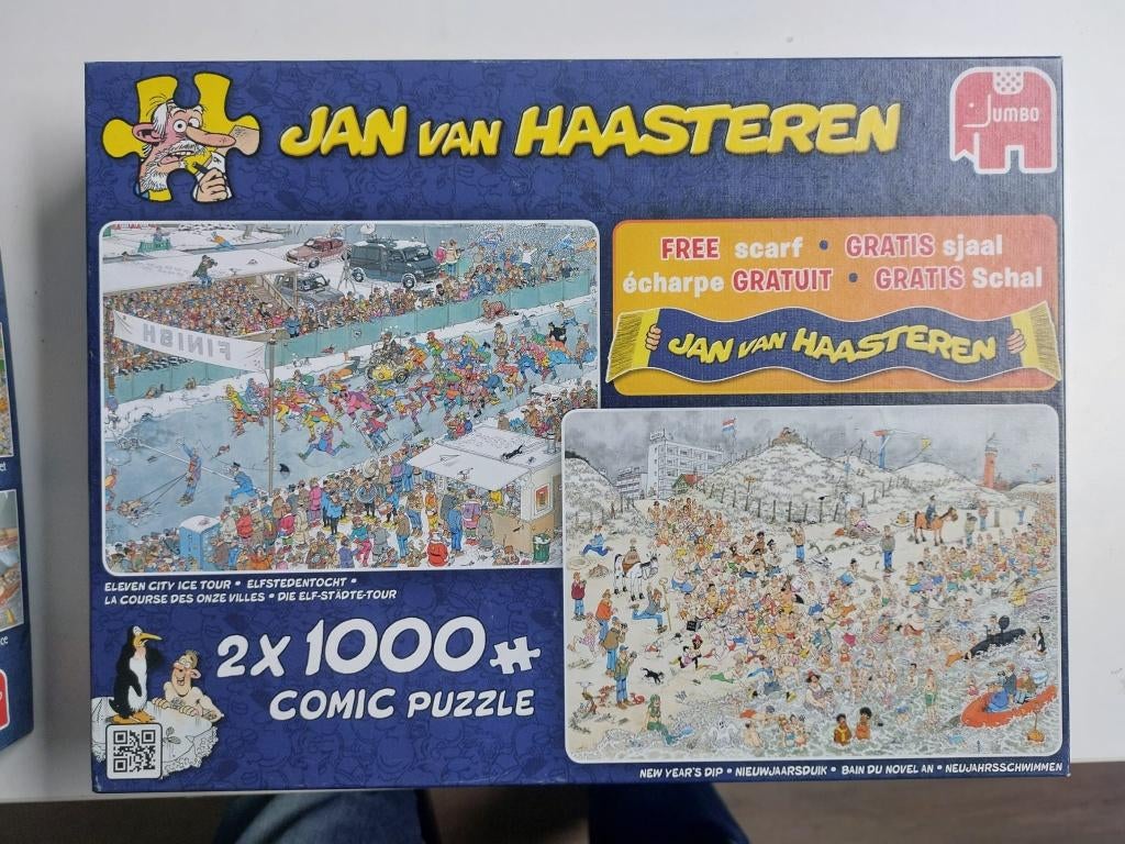 Jan van Haasteren puzzel 2x 1000 stukjes, Ophalen of Verzenden, 500 t/m 1500 stukjes, Zo goed als nieuw, Legpuzzel