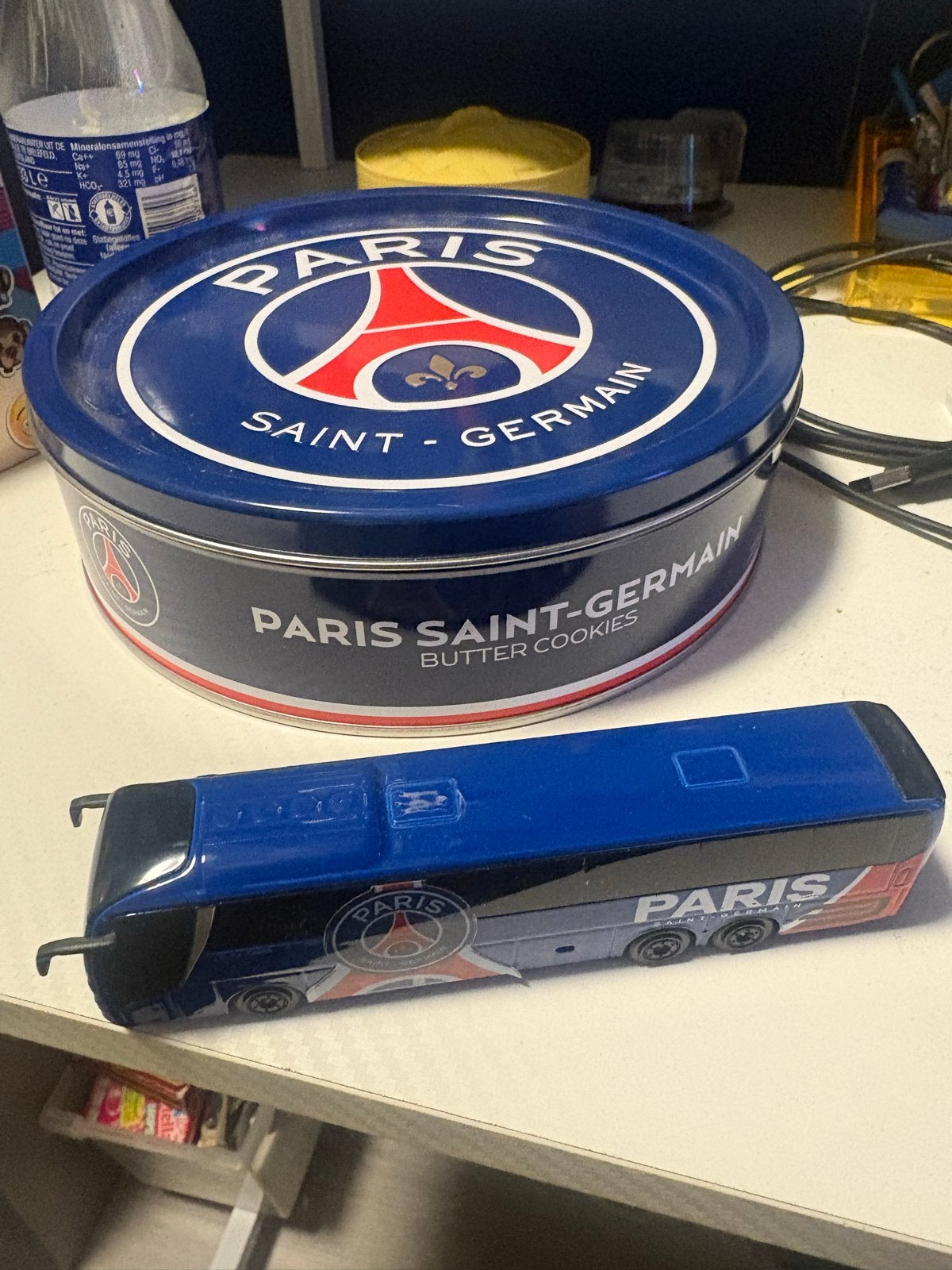 PSG Koekjestrommel en Miniatuur Bus, Ophalen of Verzenden, Gebruikt