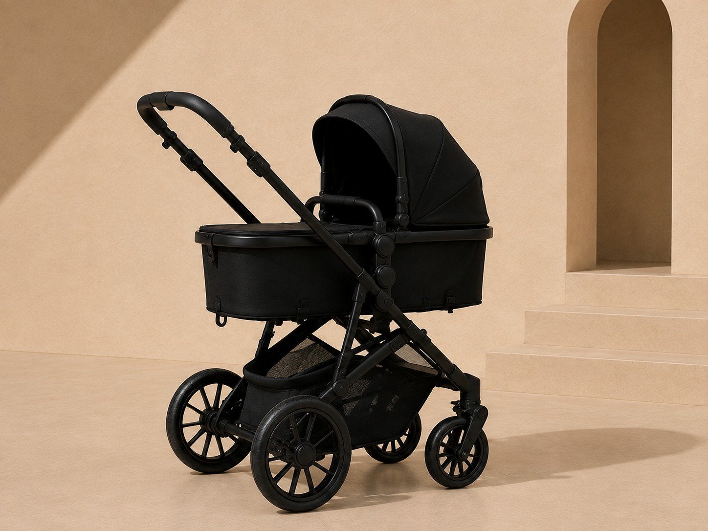 NOLÉRA 3-in-1 Kinderwagen | Zwart, Kinderen en Baby's, Kinderwagens en Combinaties, Nieuw, Ophalen of Verzenden, Duowagen, Kinderwagen