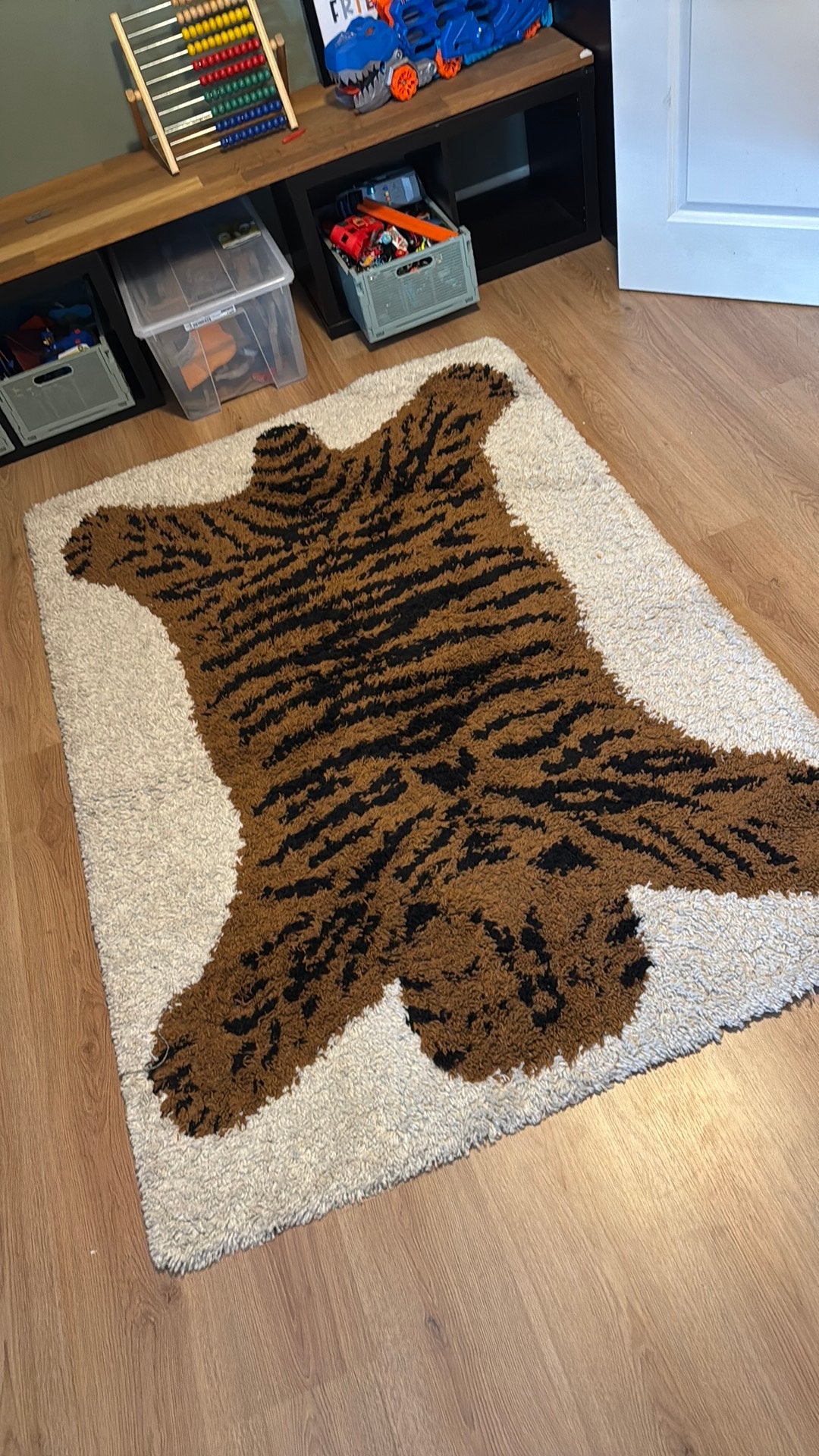 Tapijt met tijger, Huis en Inrichting, Ophalen, 100 tot 150 cm, Bruin, 200 cm of meer
