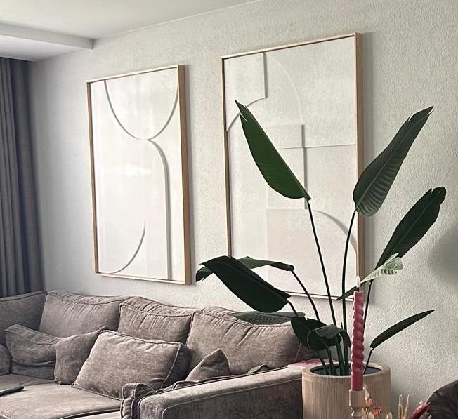 DESIGN HKliving 2x prachtige Art Panels in nieuwstaat., Ophalen, 123 cm, Ingelijst, Zo goed als nieuw