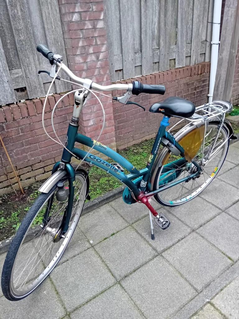 Gazelle fiets met lekke achterband te koop, Fietsen en Brommers, Fietsen | Dames | Damesfietsen, Ophalen, Gebruikt, Velgrem, 50 tot 53 cm