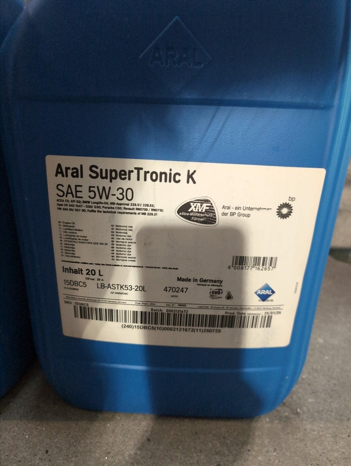 Aral SuperTronic K LongLife SAE 5W-30 motorolie, Ophalen of Verzenden, Nieuw, BMW