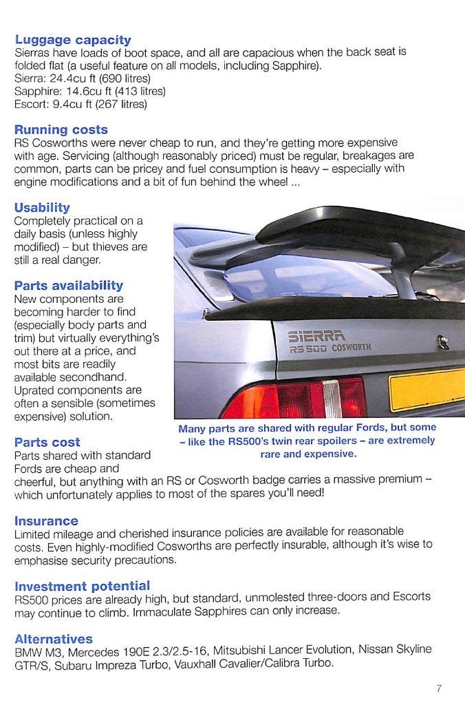 Ford RS Cosworth Sierra & Escort 1985 to 1996, Verzenden