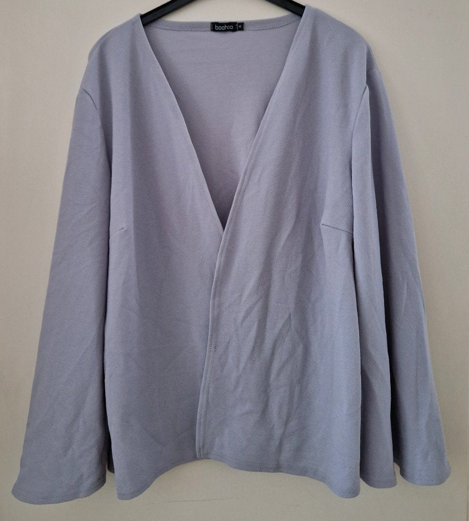 Grijze top / vest lange mouw Boohoo maat M zgan, Maat 38/40 (M), Boohoo, Ophalen of Verzenden, Zo goed als nieuw
