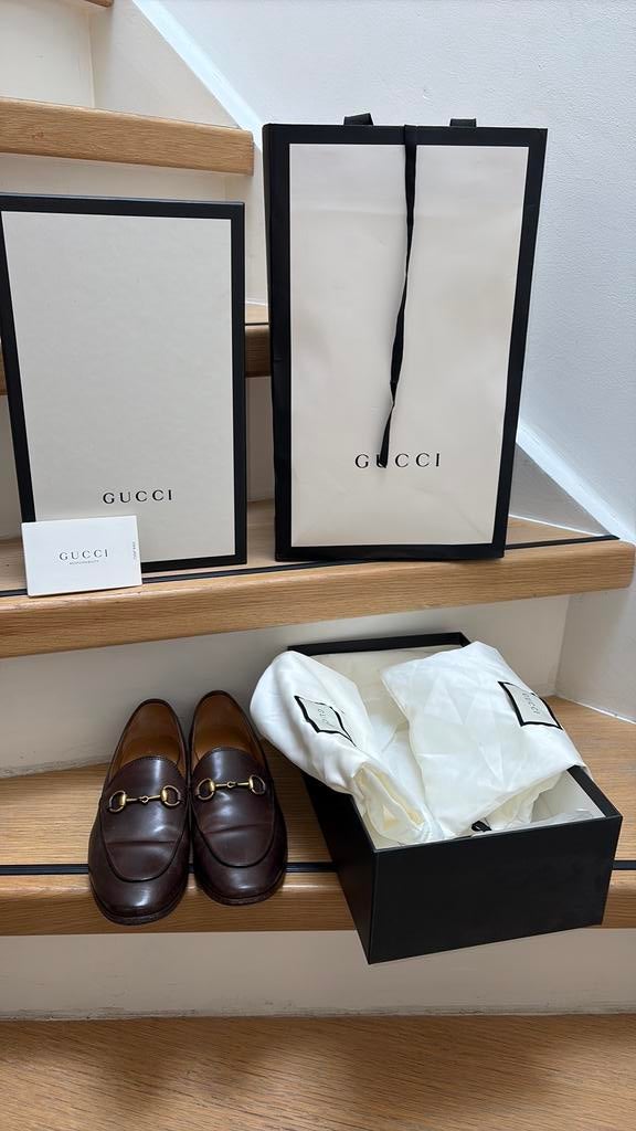 Gucci loafers 36/37 zgan met bon, Bruin, Instappers, Ophalen of Verzenden, Zo goed als nieuw