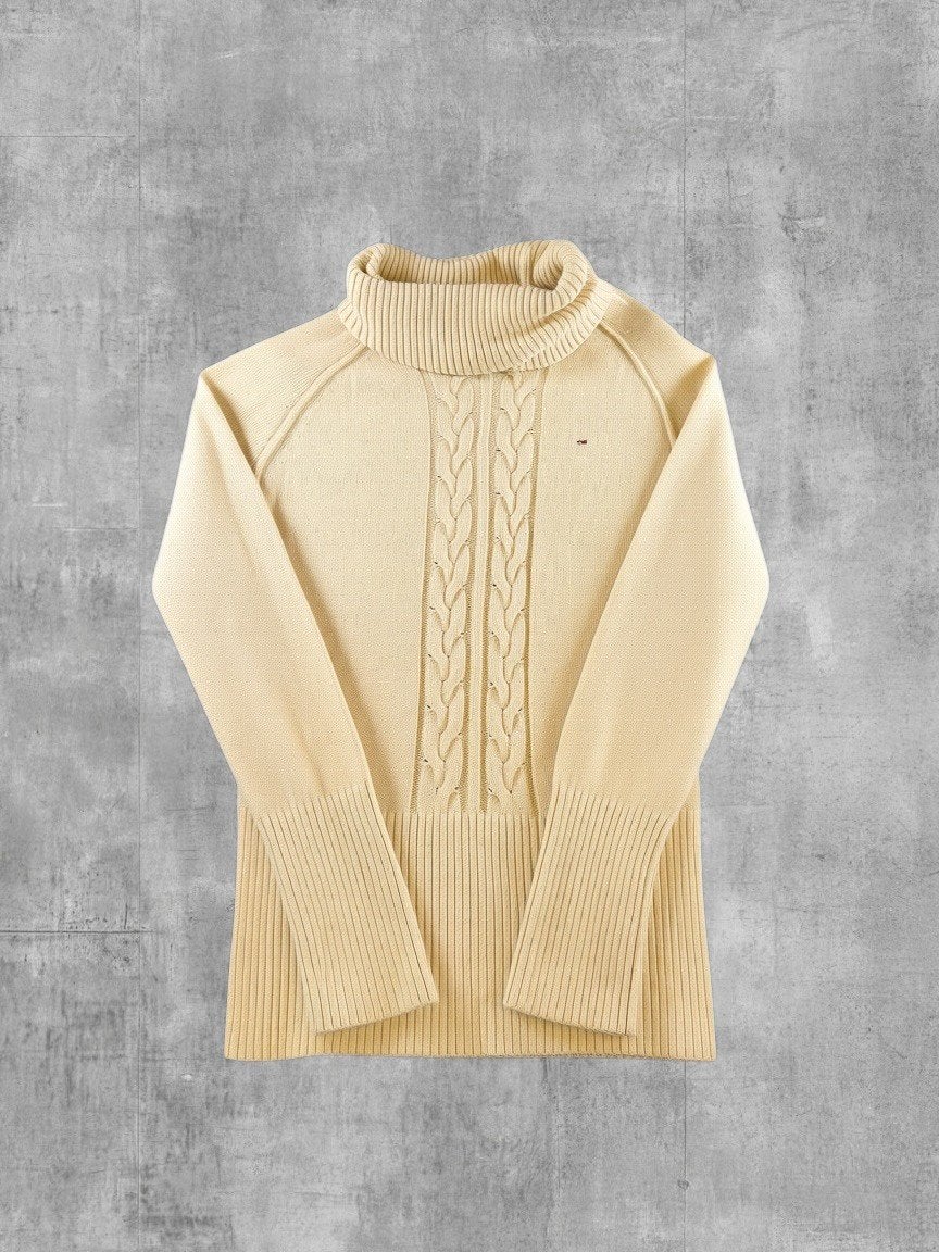 Hilfiger Denim coltrui beige maat L kabelpatroon, Tommy Hilfiger Europe B.V., Danzigerkade 165, 1013 AP Amsterdam, Nederland, Contact.nl@service.tommy.com