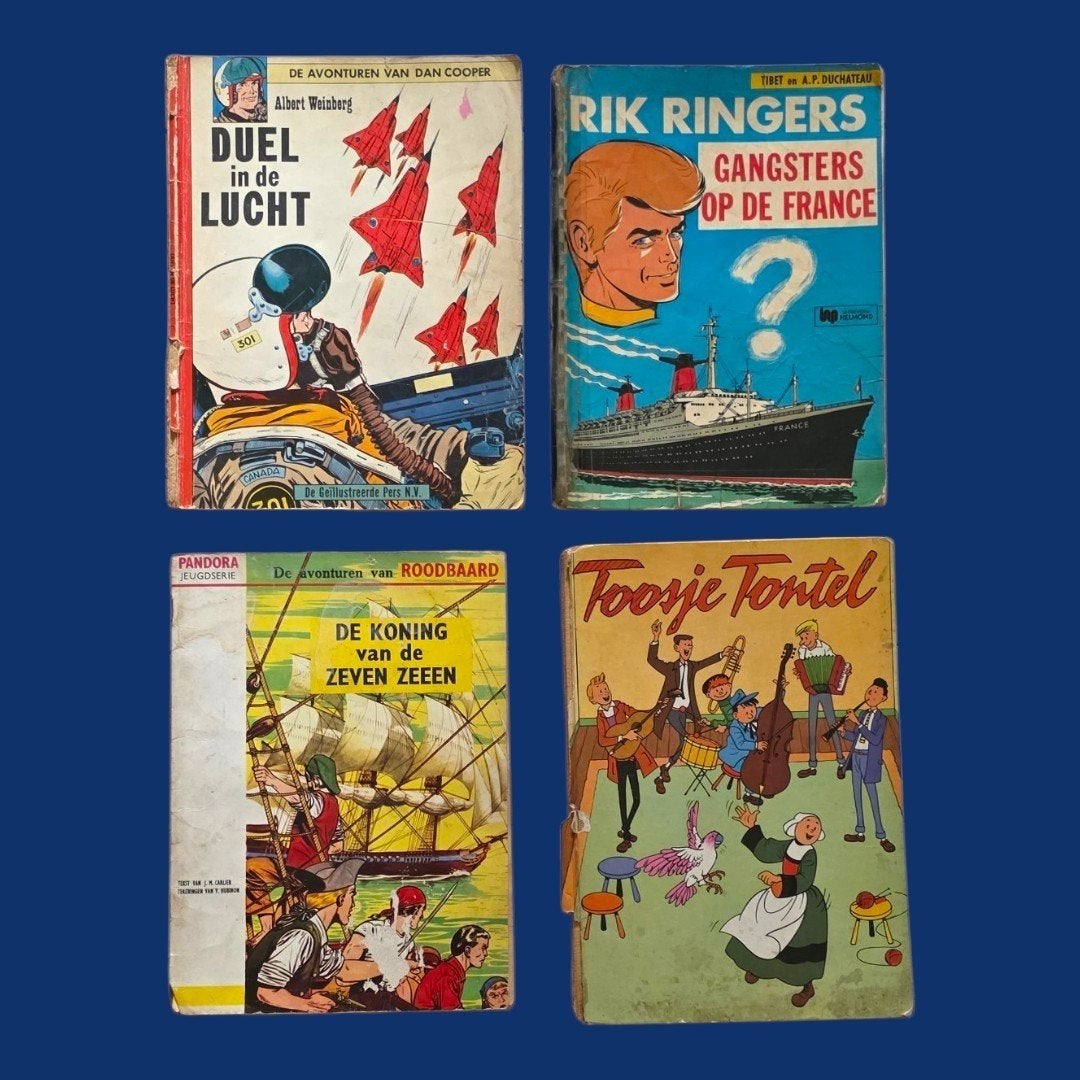 4 vintage stripboeken, Meerdere stripboeken, Ophalen of Verzenden, Gelezen