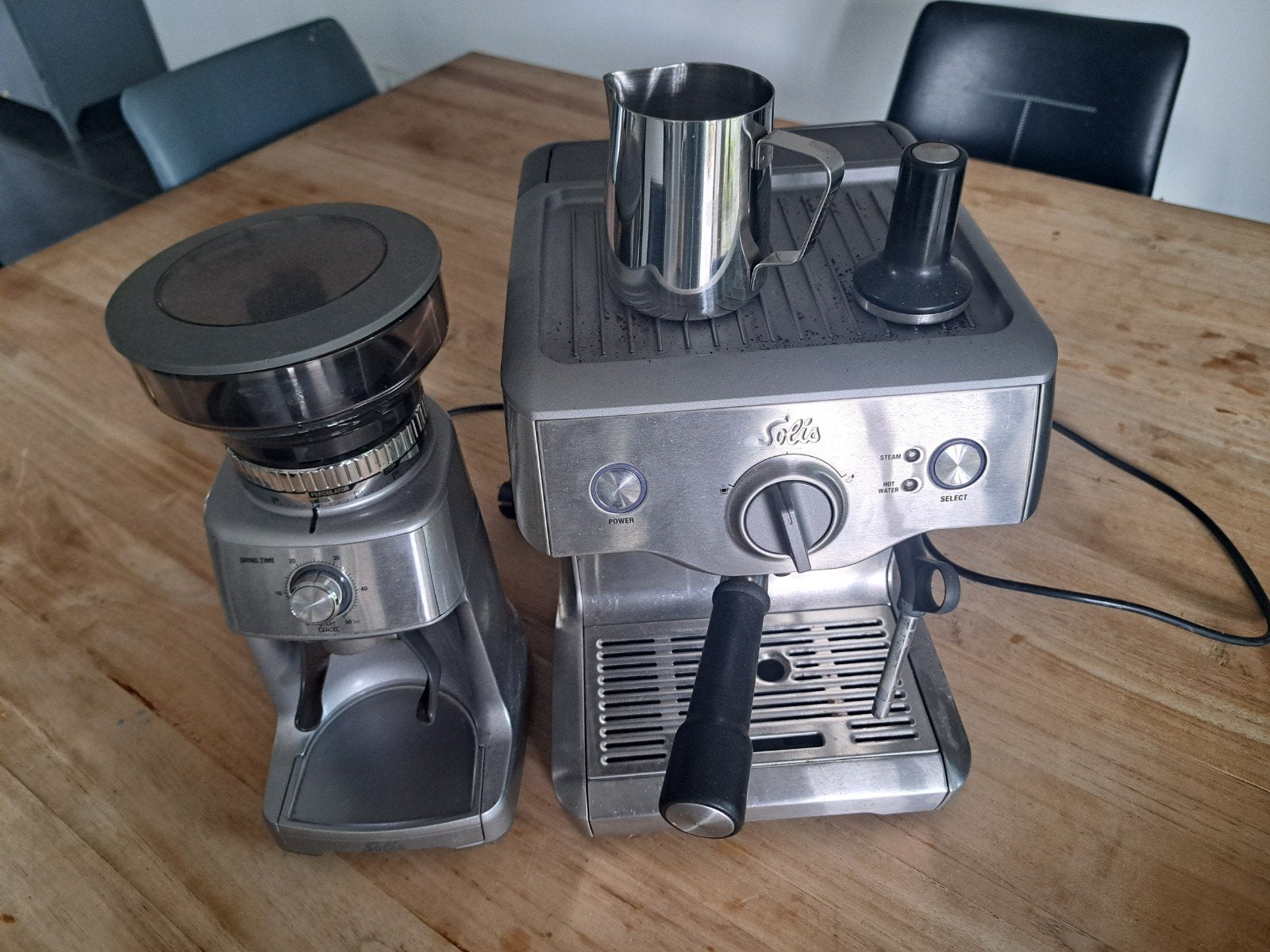 Solis Barista machine & Solis Grinder, Stoompijpje, Gebruikt, Verzenden, 1 kopje