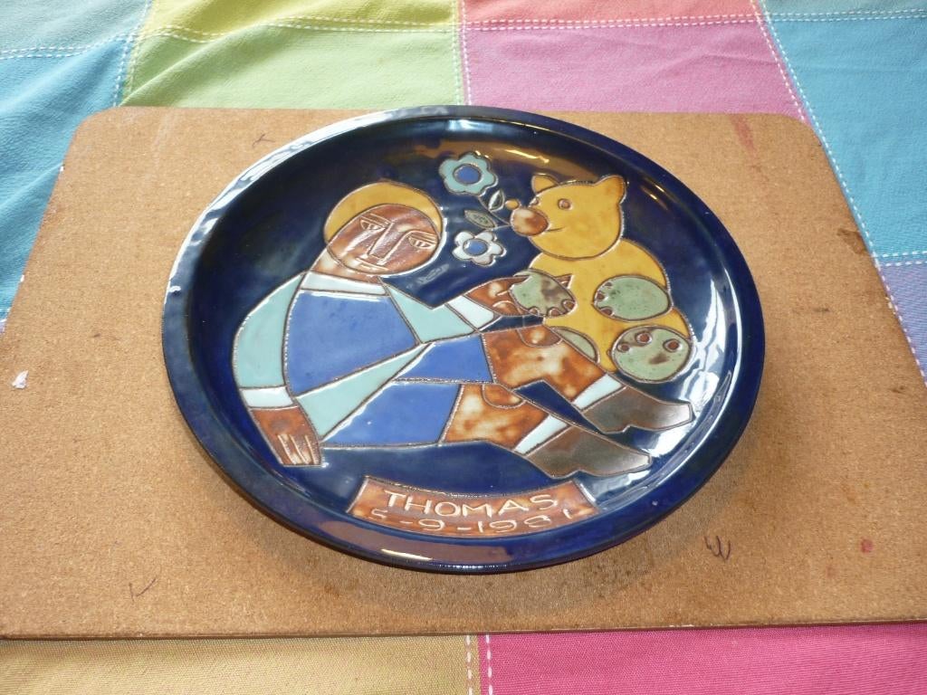Grote oude schotel pottenbakker Henk Potter in goede staat, Antiek en Kunst, Ophalen of Verzenden
