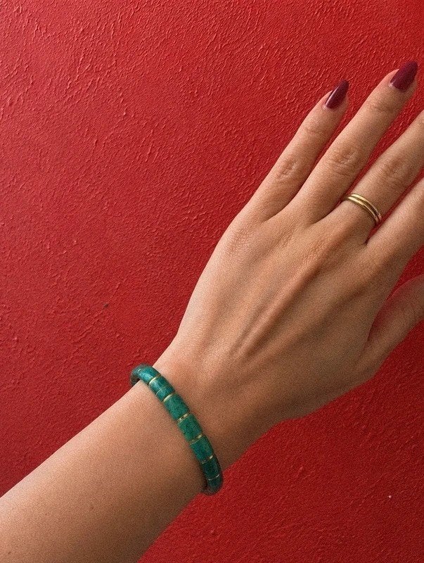 Prachtige armband, Sieraden, Tassen en Uiterlijk, Armbanden, Ophalen of Verzenden, Nieuw, Groen, Overige materialen