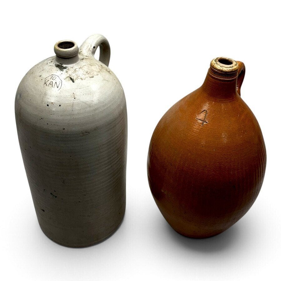 Twee gres kruiken, waarvan 1 18e eeuws nr. 4, Antiek en Kunst, Ophalen of Verzenden