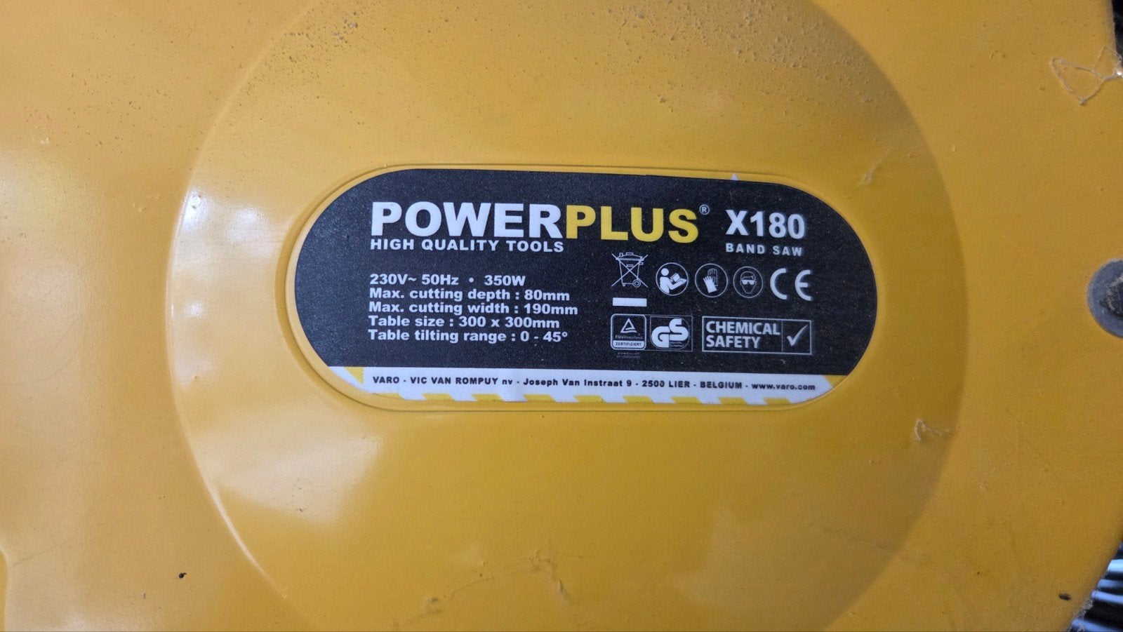 Powerplus X180 Lintzaag - 350W, 80mm zaagdiepte, Gebruikt, 70 mm of meer, Ophalen of Verzenden, Powerplus