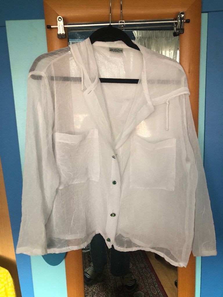 mooi luchtig wit bloesje met caup, Verzenden, Zo goed als nieuw, Maat 42/44 (L), Wit