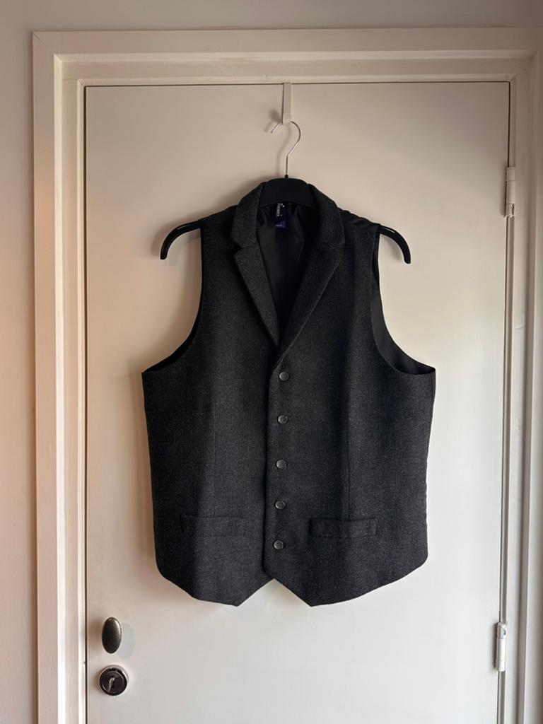 Premier PR625 men's herringbone waistcoat / gilet - maat M, Kleding | Heren, Ophalen of Verzenden, Nieuw, Maat 48/50 (M), Grijs