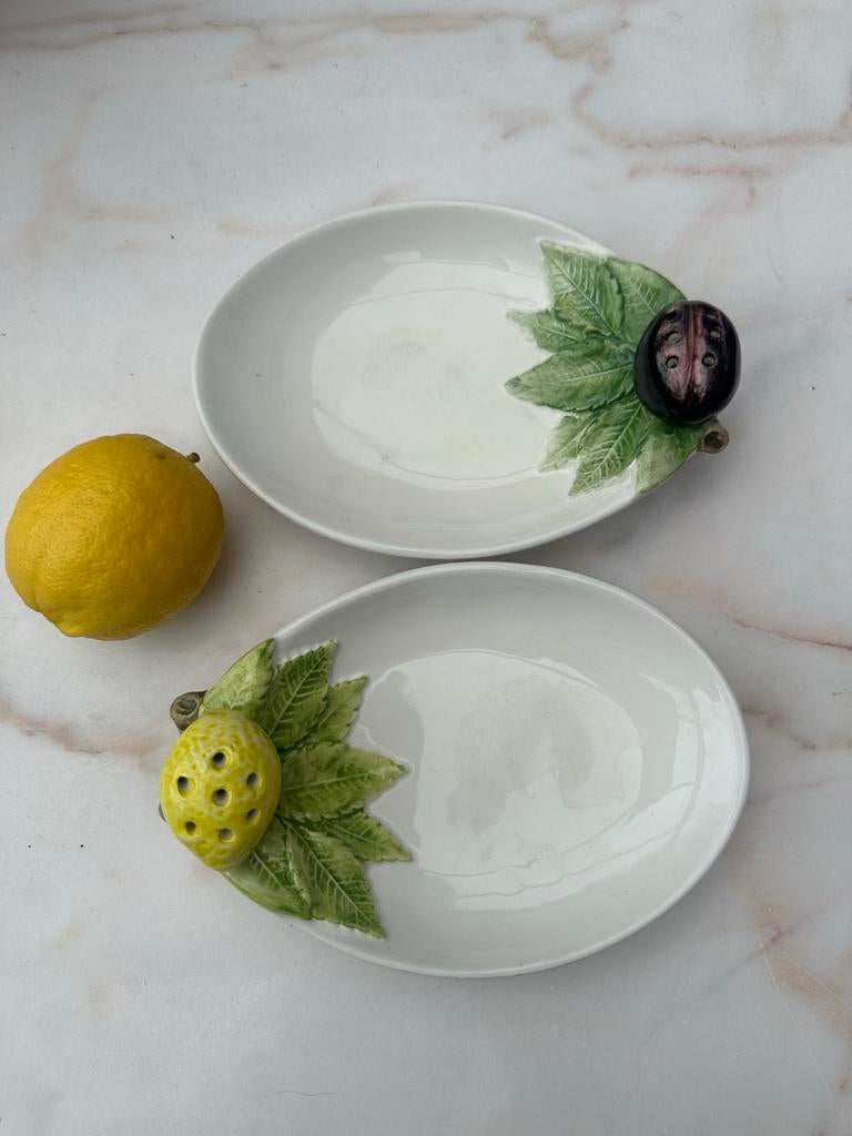 Vintage Italiaanse Keramieken Schaaltjes met Fruitdecor, Antiek en Kunst, Antiek | Keramiek en Aardewerk, Ophalen of Verzenden