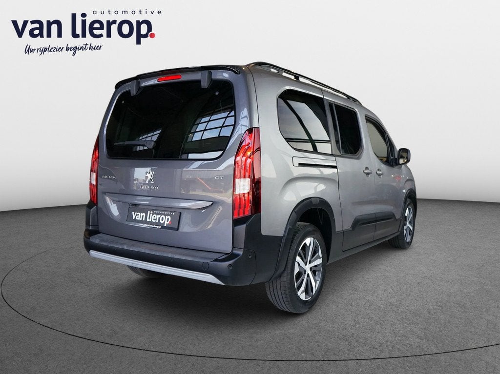 Peugeot Rifter Long 1.2 Puretech Long GT DEALER ONDERHOUDEN, Auto's, Peugeot, Stof, Gebruikt, Zwart, 1199 cc