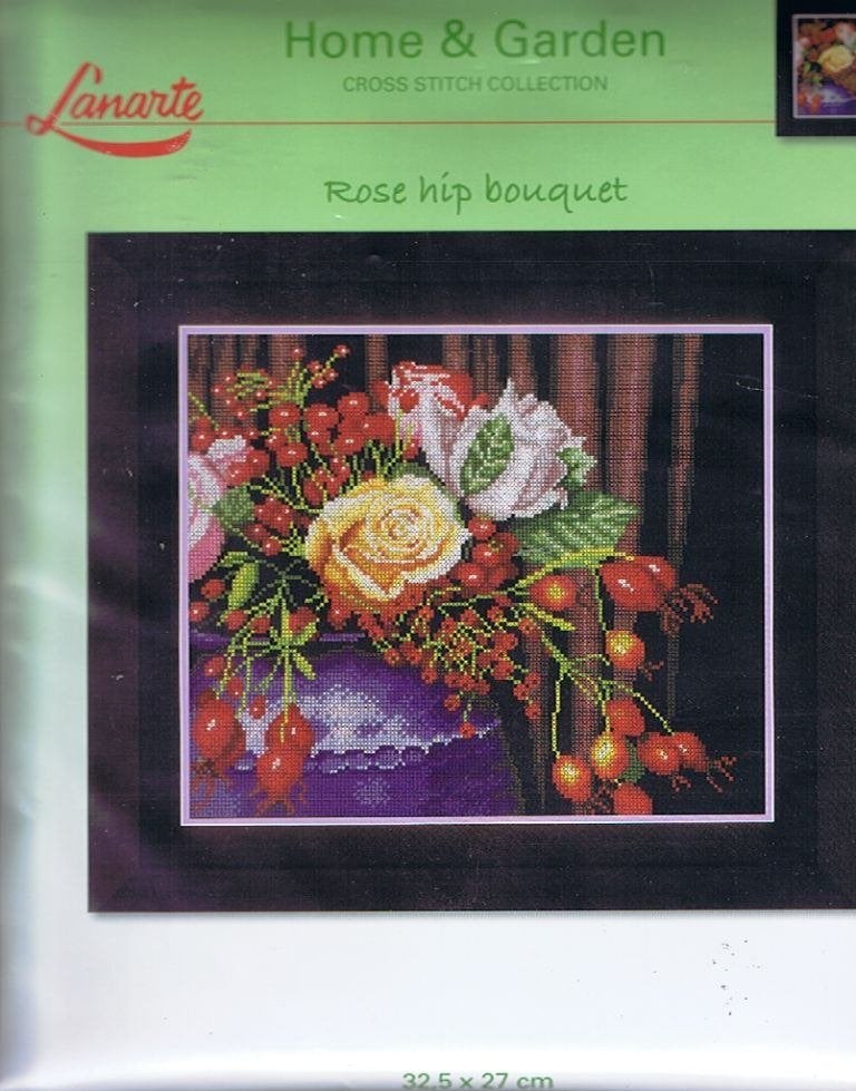 Cado lanarte borduurpakket, ROSE HIP BOUQUET 756, Ophalen of Verzenden, Nieuw, Handborduren, Borduurpakket