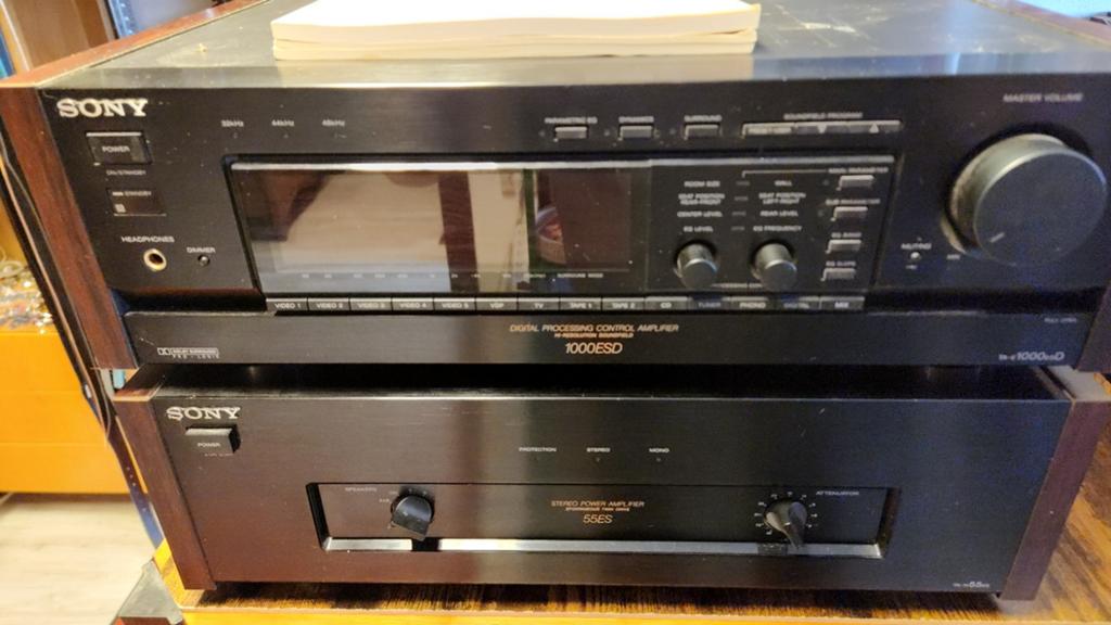 Sony 1000ESD Digital Processing Control Amplifier & 55ES, Audio, Tv en Foto, Versterkers en Receivers, Gebruikt, Stereo, Minder dan 60 watt