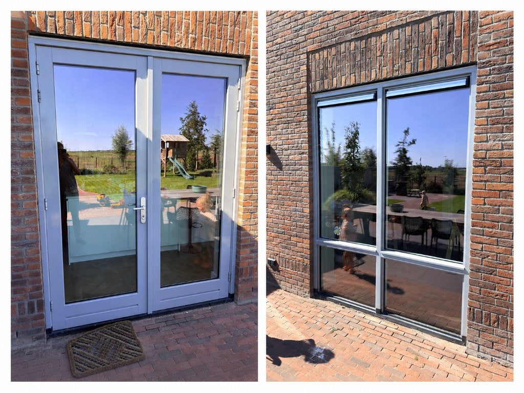 Dubbele openslaande deuren & dubbele raampartij | 2 jaar oud, Ophalen, Hout, 120 cm of meer, 215 cm of meer