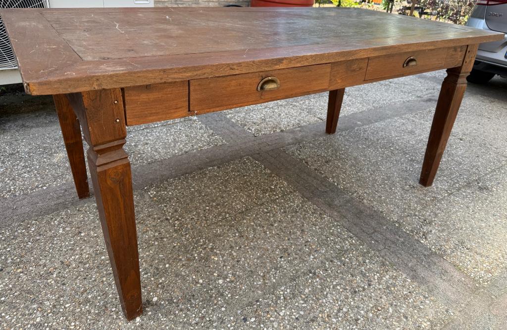 Teak houten tafel, Ophalen, Teakhout, 50 tot 100 cm, Zo goed als nieuw