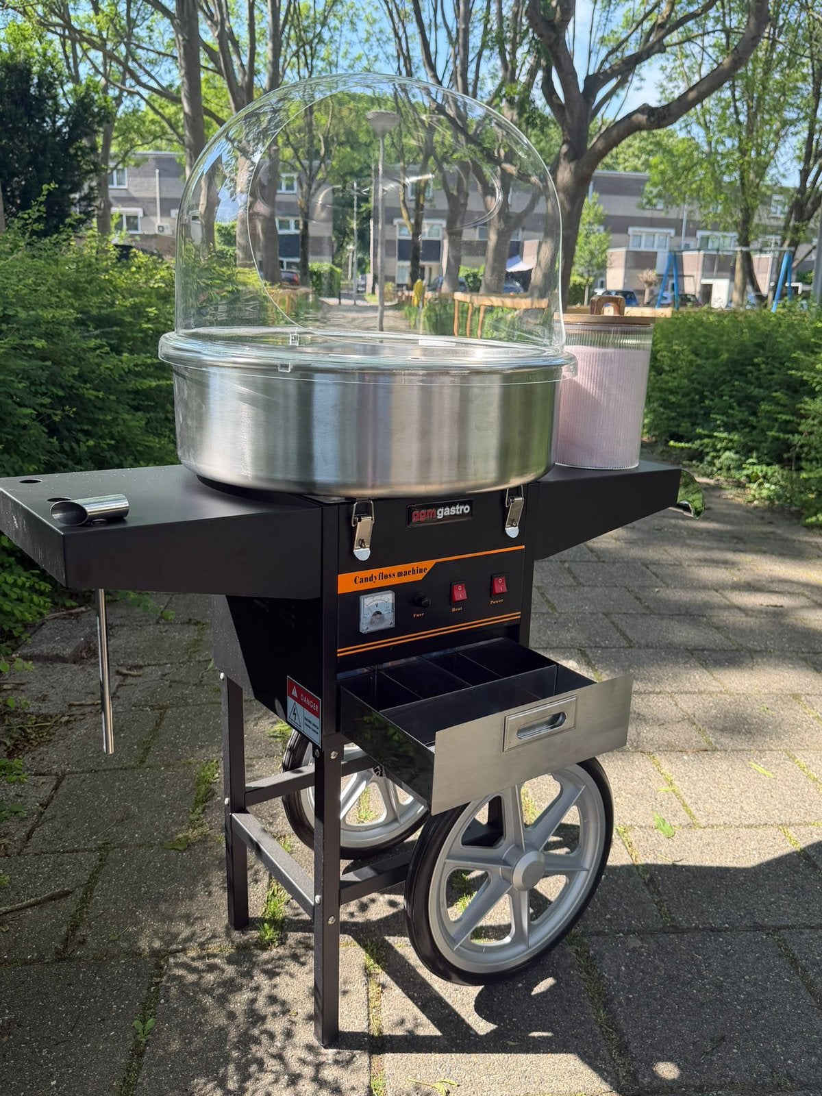 Suikerspinmachine HUREN (incl. 100 porties), Ophalen of Verzenden, Zo goed als nieuw, Overige