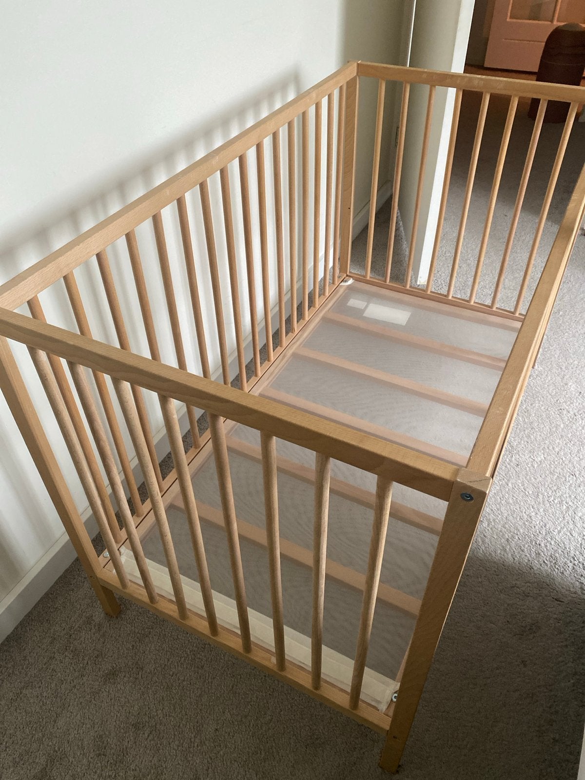 IKEA SNIGLAR babybedje beuken 60x120 cm, Ophalen, Gebruikt, Ledikant