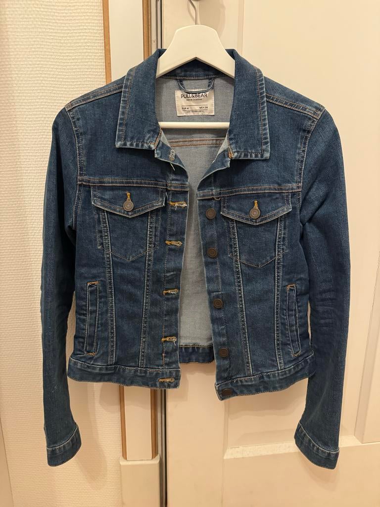 Pull & Bear spijkerjasje voor meiden, Ophalen of Verzenden, Zo goed als nieuw, Maat 36 (S), Blauw