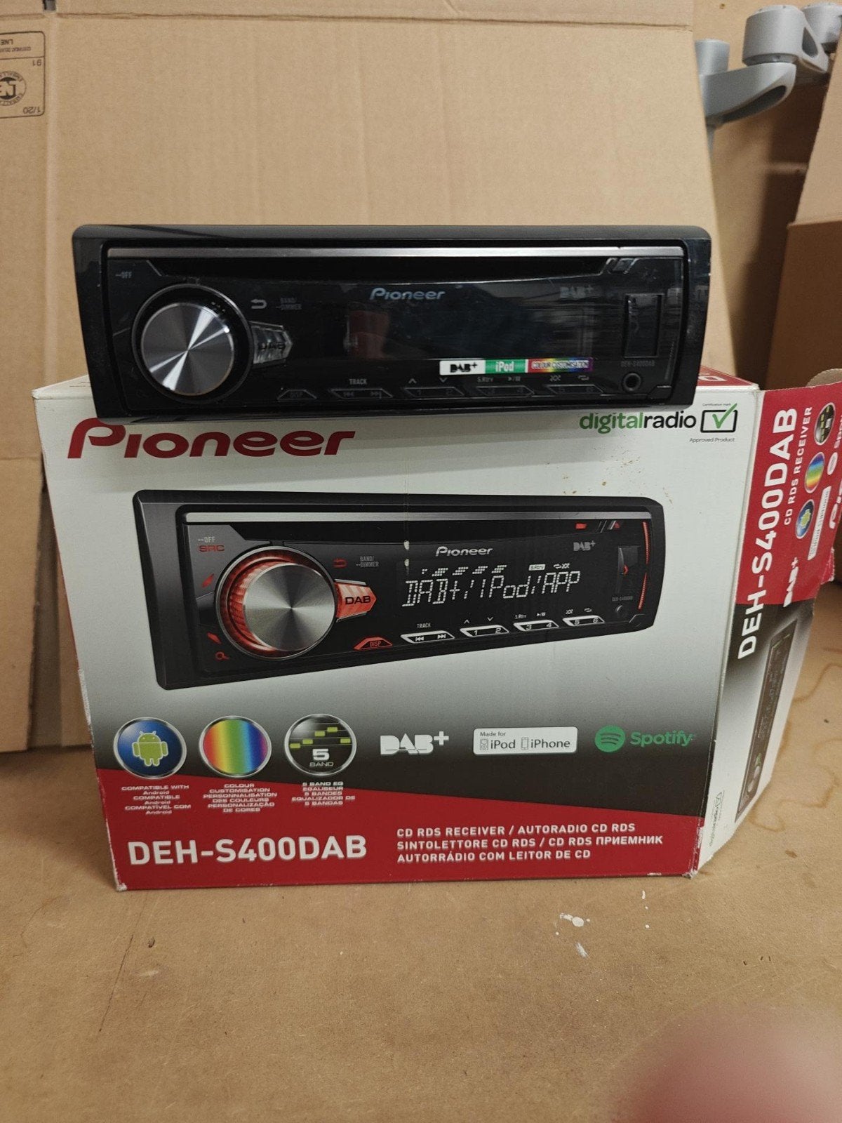 Pioneer DEH-S400DAB autoradio DAB+ CD USB – werkend, Ophalen of Verzenden, Gebruikt