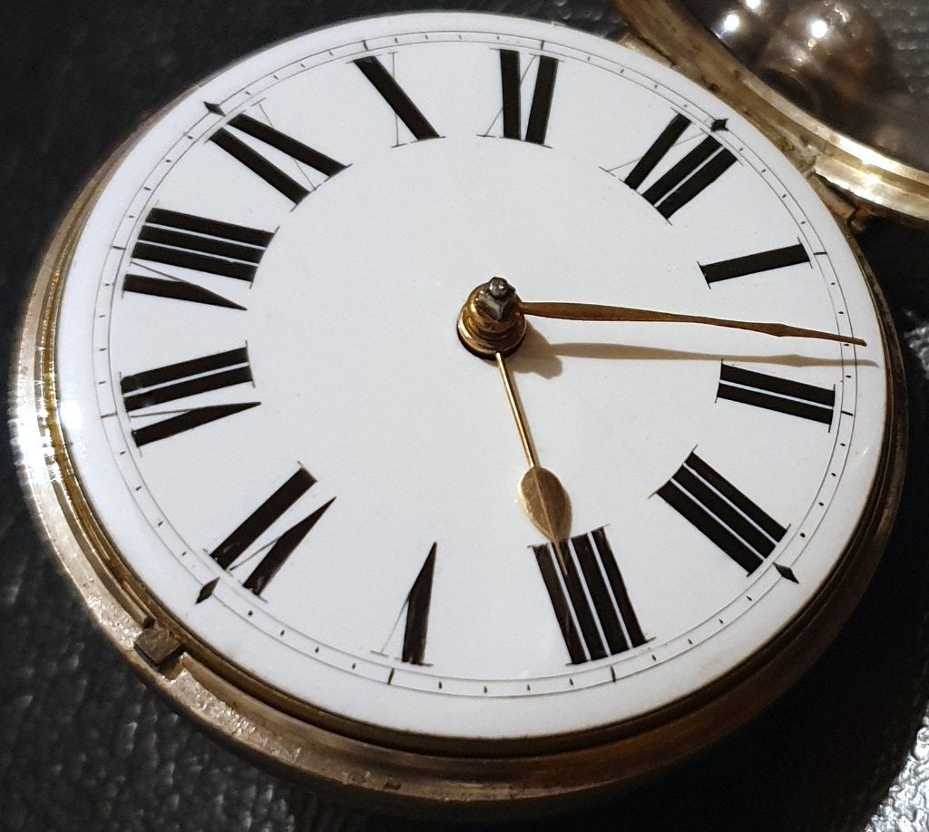 GROOT/ZWAAR zilveren zakhorloge in dubbele kast London 1836, Ophalen of Verzenden, Overige materialen, Met edelsteen