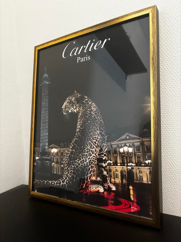 Cartier Schilderij met Panter, Huis en Inrichting, Woonaccessoires | Schilderijen, Tekeningen en Foto's, Ophalen, Zo goed als nieuw