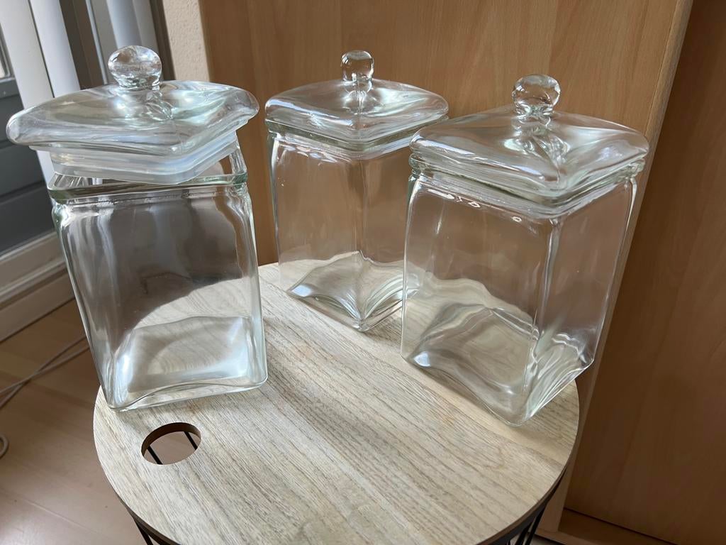 Glazen potten, Huis en Inrichting, Woonaccessoires | Stolpen, Ophalen of Verzenden, Zo goed als nieuw