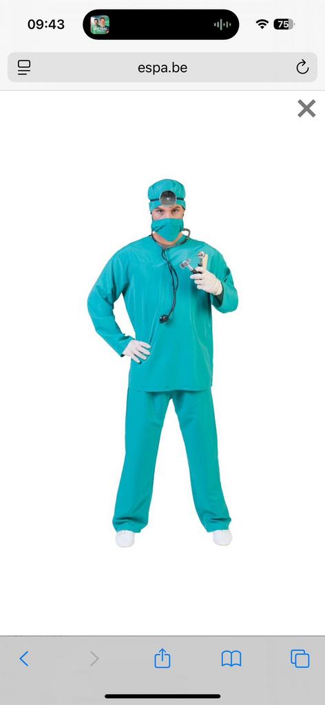 Chirurg ziekenhuis dokter kostuum carnaval, Ophalen of Verzenden, Nieuw, Maat 52/54 (L)