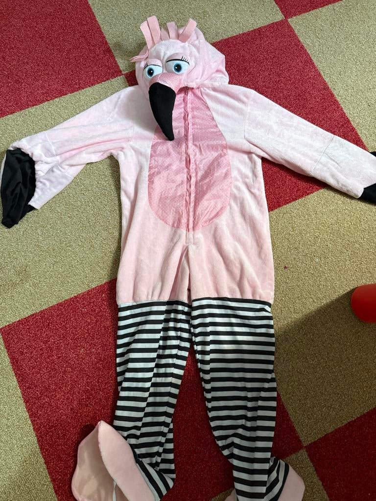 Flamingo verkleedkleren maat 128, Kinderen en Baby's, Carnavalskleding en Verkleedspullen, Ophalen of Verzenden, Zo goed als nieuw