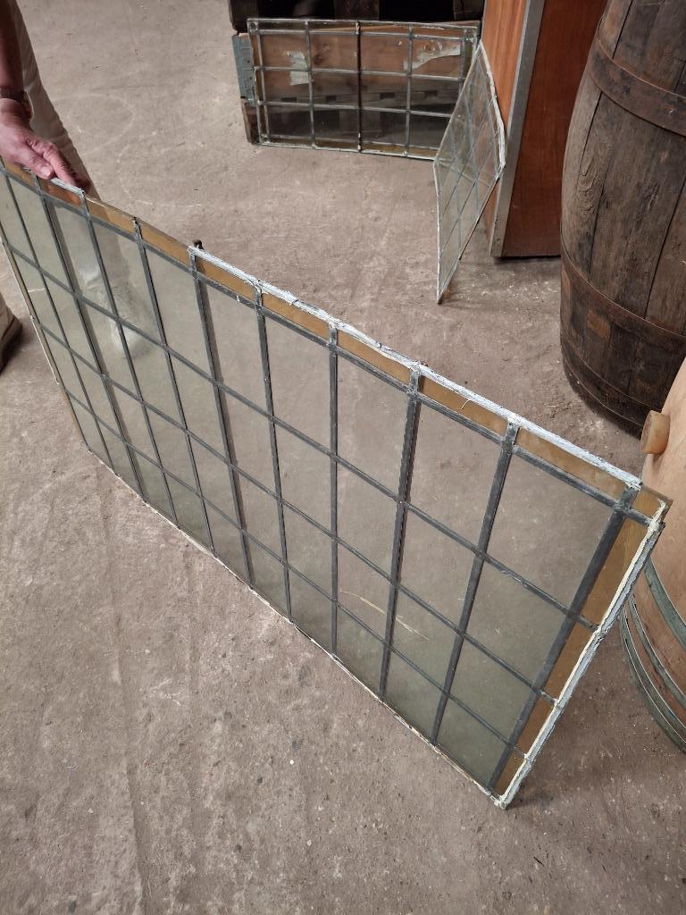 glas in lood ramen ca 125 jaar oud. 3 objecten zie fotos/oms, Ophalen