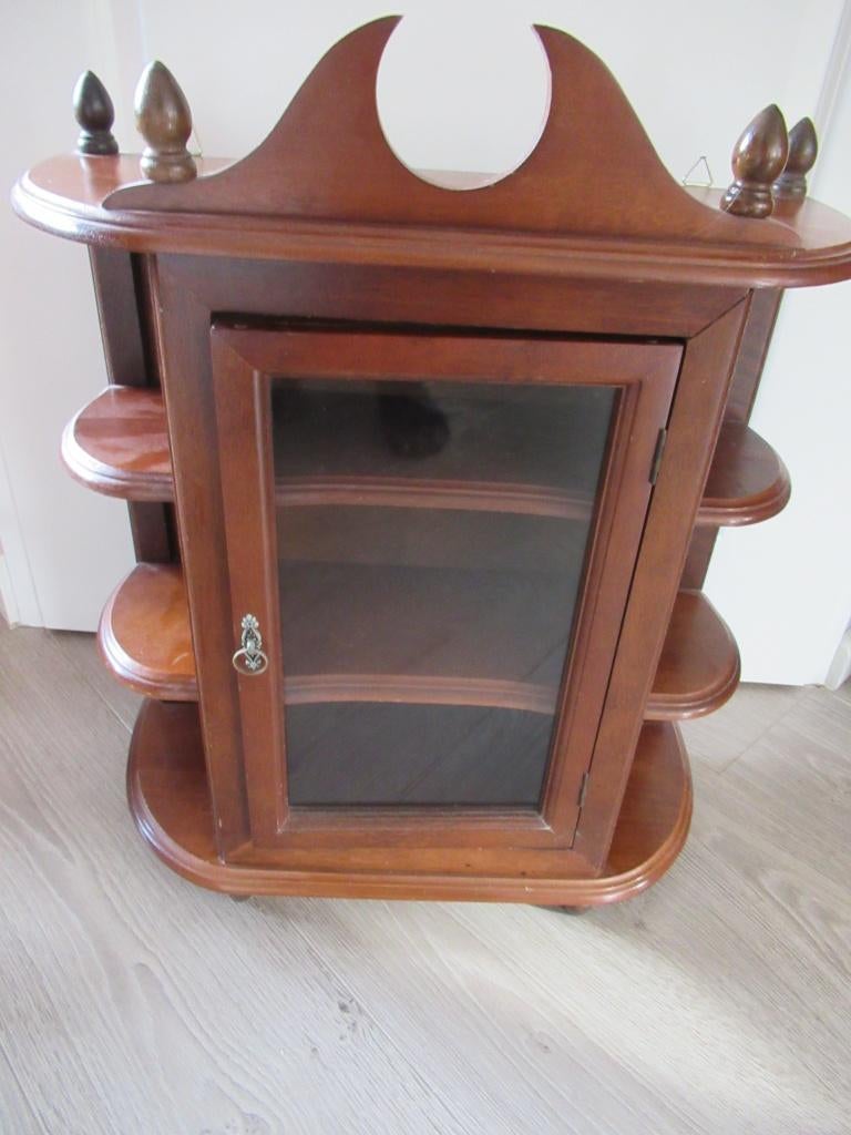 Wand vitrine kastje / jaren 1970, Huis en Inrichting, Kasten | Vitrinekasten, Ophalen, Gebruikt, 50 tot 100 cm, Minder dan 100 cm