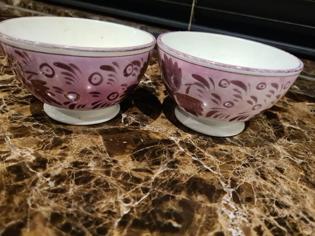 2 x antieke bowl roze Petrus&regout Holland, Antiek en Kunst, Ophalen