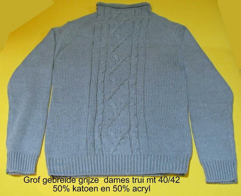 Grof gebreide effen grijze dames trui mt 40/42, Maat 42/44 (L), Nieuw, Grijs, Esmara